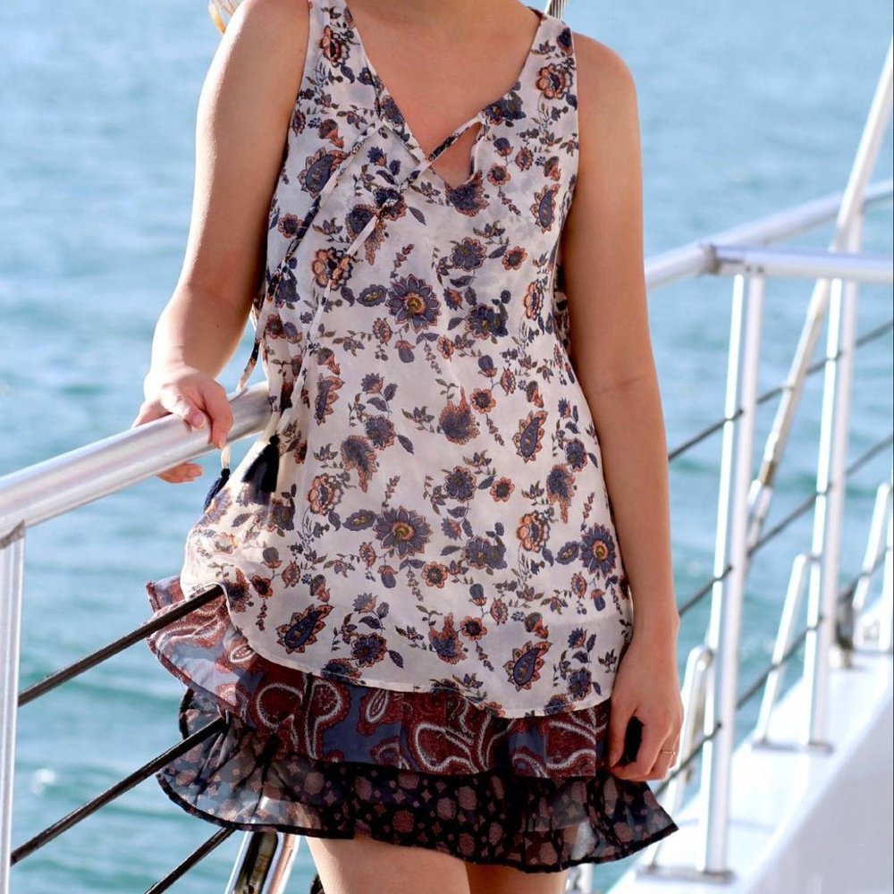 Xhiliration Floral Print Dress | Size S